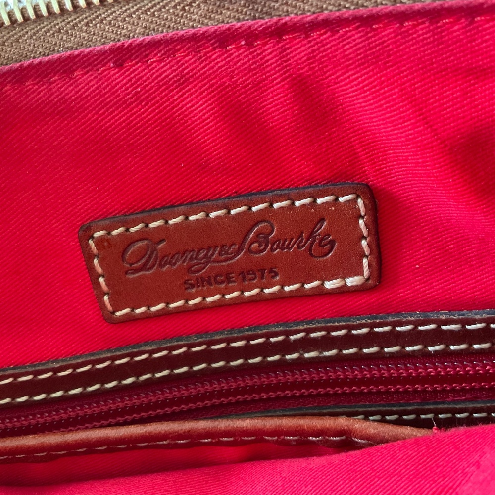 Dooney & Bourke Pebbled Leather Crossbody Bag Yellow Leather Brown Trim - Picture 11 of 16